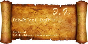 Dibáczi Iván névjegykártya